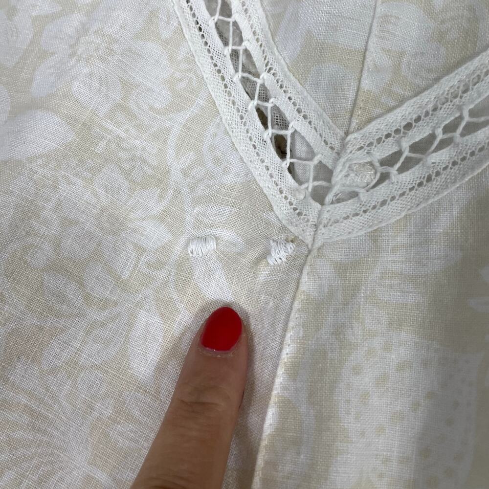 VTG 90s 100% Cotton Floral Strawberry A-Line Skirt 4P Cottage Boho Whimsy Y2K - Picture 8 of 14